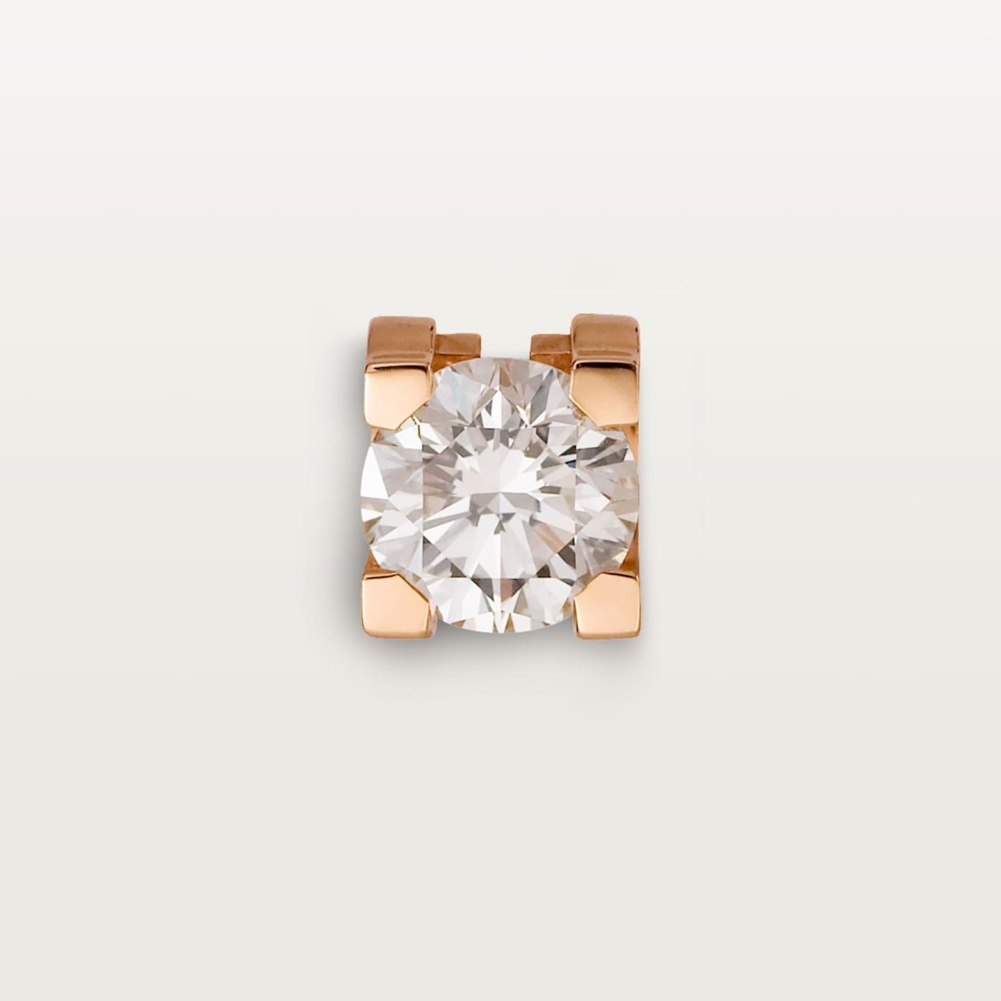 Puces d'oreilles C de Cartier, 2 diamants taille brillant