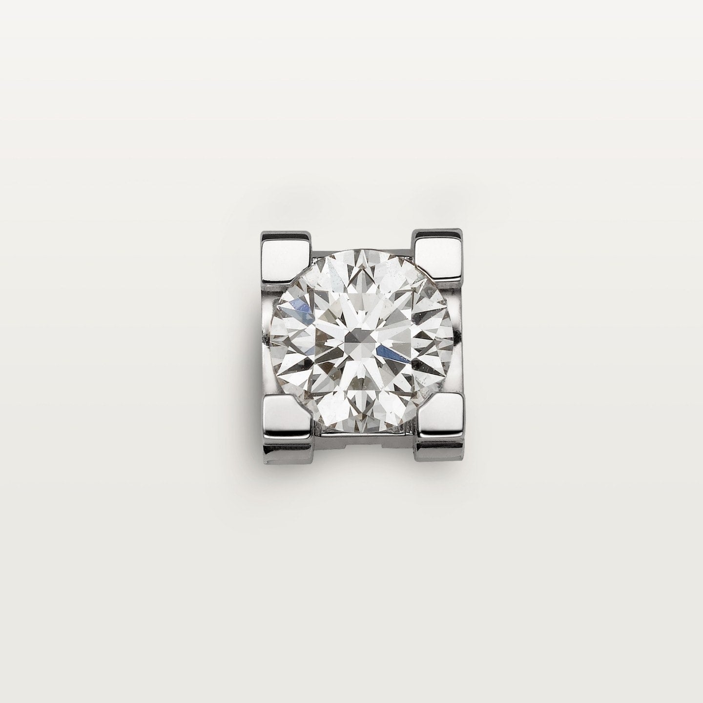 Puces d'oreilles C de Cartier, 2 diamants taille brillant