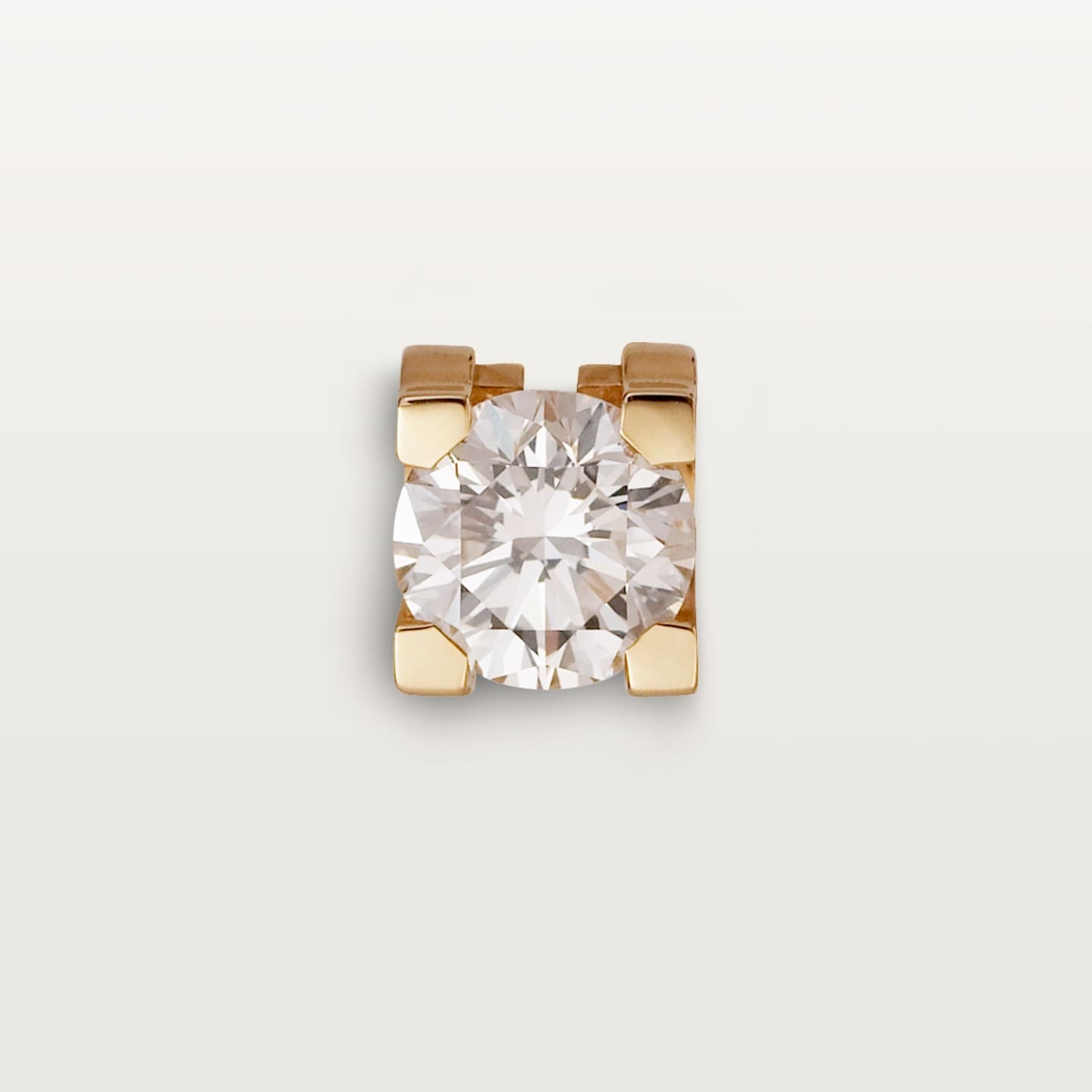 Puces d'oreilles C de Cartier, 2 diamants taille brillant