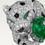 Bague Panthère de Cartier, émeraude melon cut, pavée