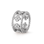 Bague Perlée trèfles, moyen modèle