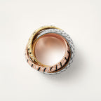 Bague Trinity, laque, pavée