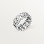 Bague Broderie de Cartier, trois rangs, diamants