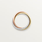 Bague Trinity, modèle classique, semi-pavée