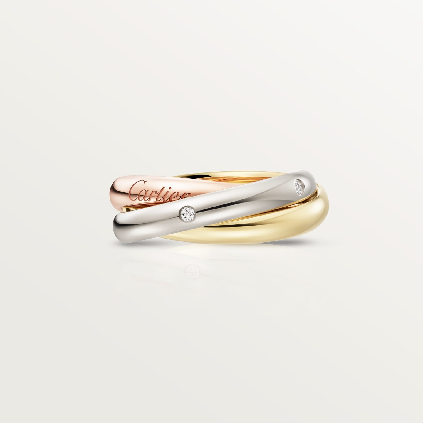 Bague Trinity, modèle classique, 5 diamants