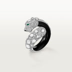 Bague Panthère de Cartier, laque noire, pavée