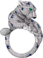 Bague Panthère de Cartier, saphir, pavée