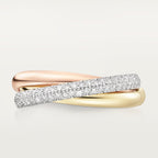 Bague Trinity, petit modèle, semi-pavée