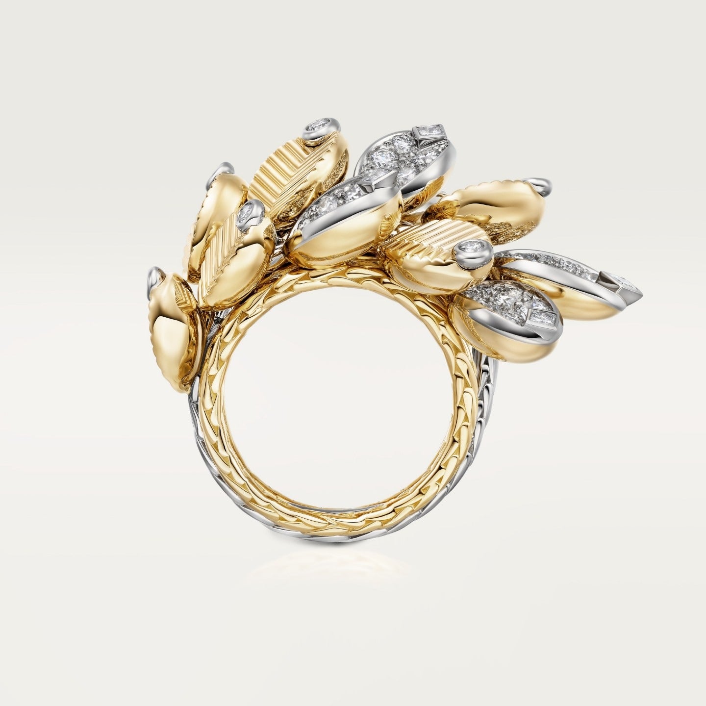 Bague Grain de Café, semi-pavée