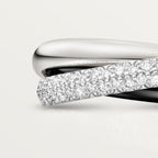 Bague Trinity, céramique, petit modèle, semi-pavée