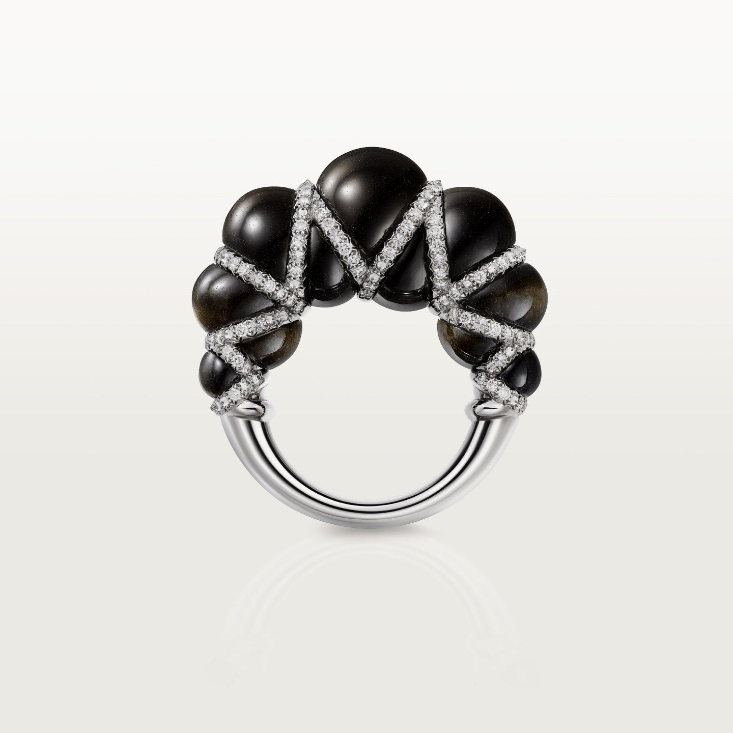 Bague Cartier Libre Tressage, obsidienne, diamants