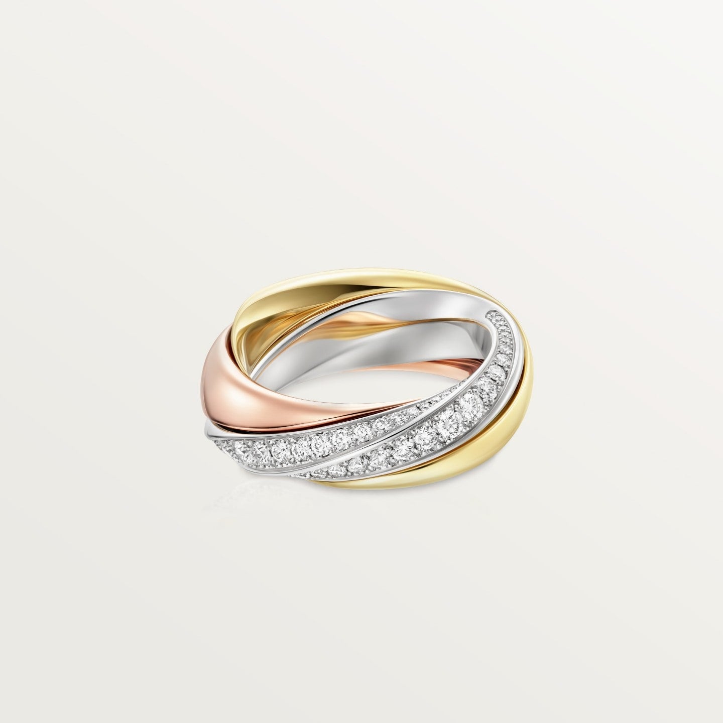 Bague Trinity, semi-pavée