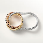 Bague deux doigts Trinity, laque, pavée