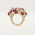 Bague Grain de Café, rubellite, semi-pavée