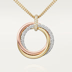 Pendentif Trinity, grand modèle, semi-pavé