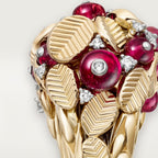 Bague Grain de Café, rubellite, semi-pavée