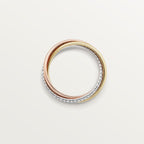 Bague Trinity, petit modèle, semi-pavée