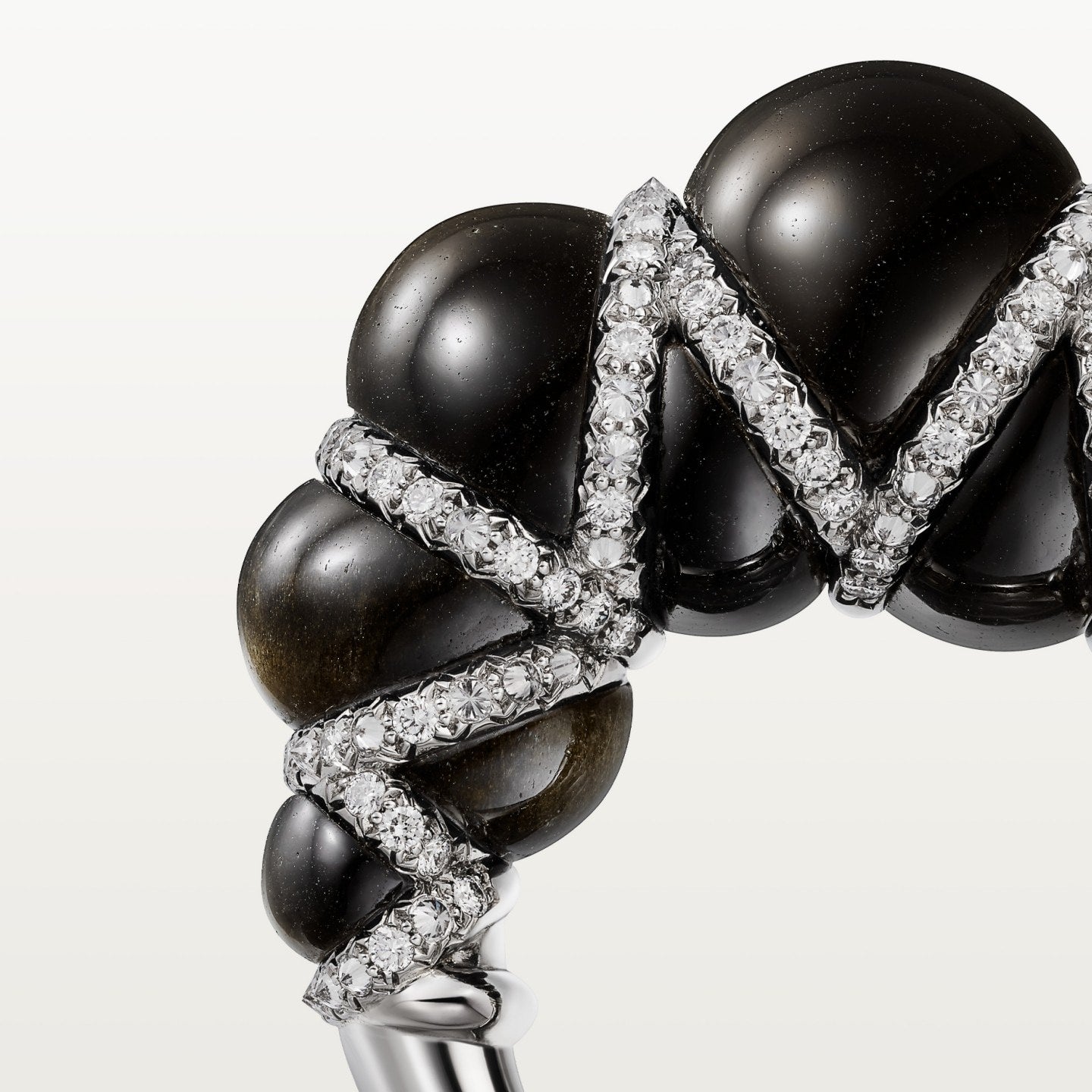 Bague Cartier Libre Tressage, obsidienne, diamants