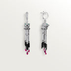 Boucles d'oreilles Panthère de Cartier, rubis, pavées
