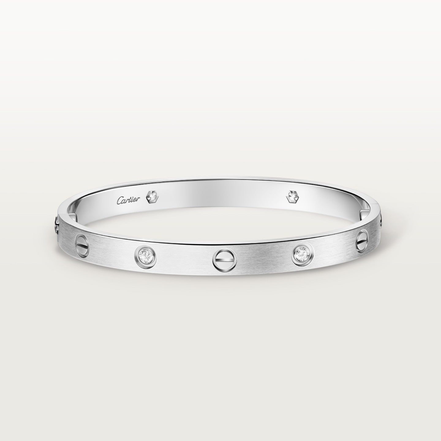 Bracelet LOVE, modèle classique, finition brossée, 4 diamants