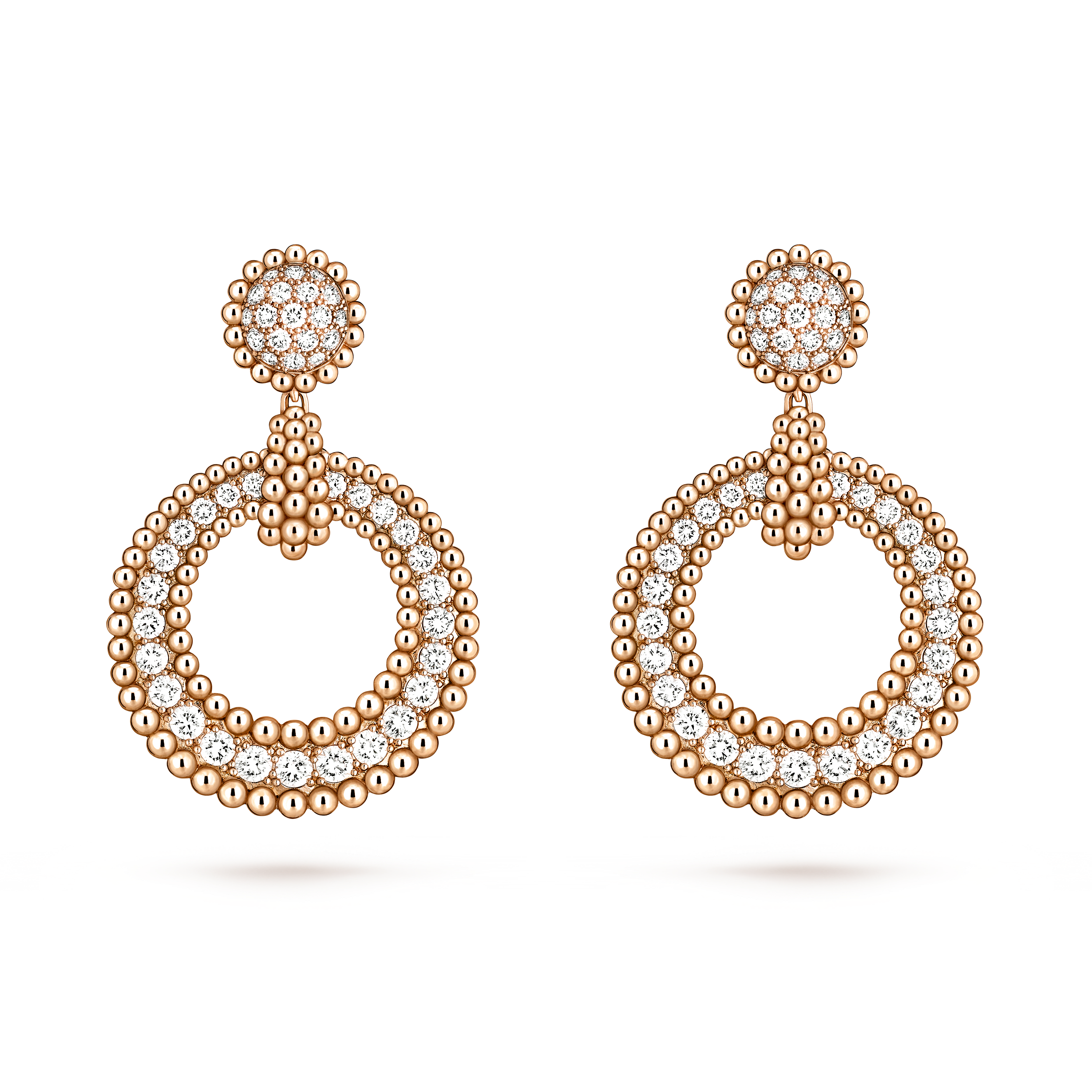 Boucles d'oreilles Perlée diamants