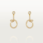 Boucles d'oreilles Juste un Clou, double, semi-pavées