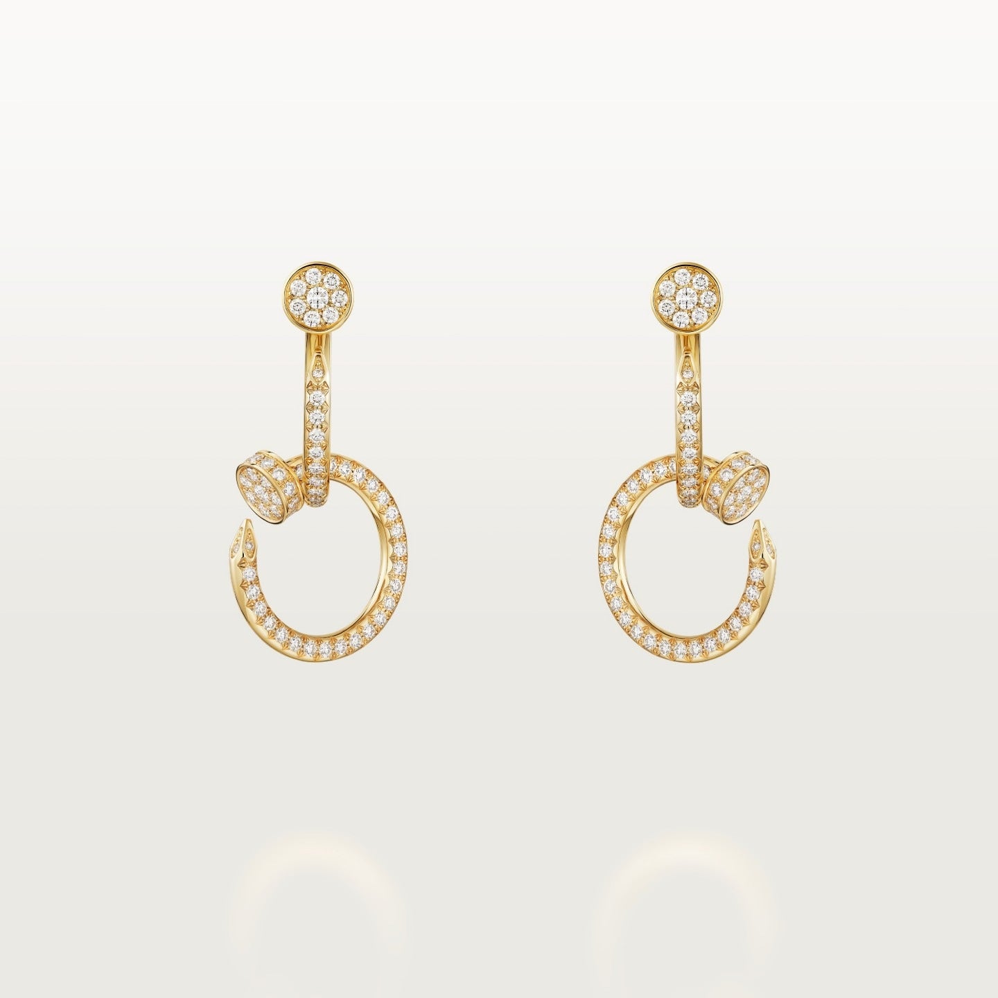 Boucles d'oreilles Juste un Clou, double, semi-pavées