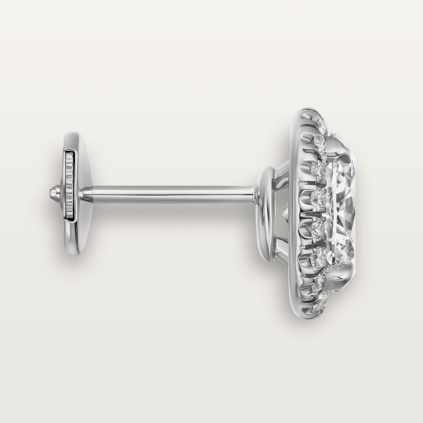 Puces d'oreilles Cartier Destinée, 2 diamants taille ovale, pavées