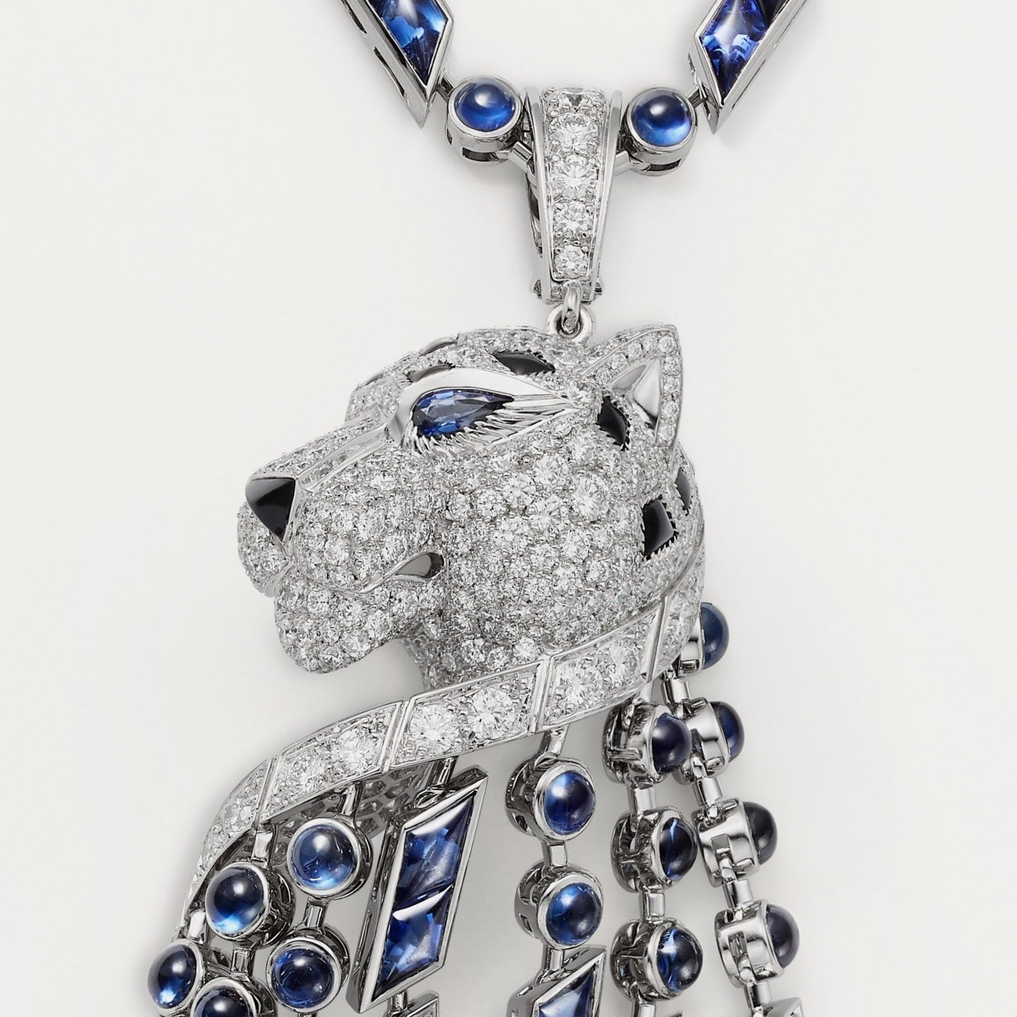Sautoir Panthère de Cartier, saphir, grand modèle, pavé