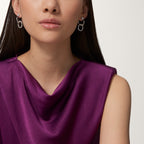 Boucles d'oreilles Juste un Clou, double, semi-pavées