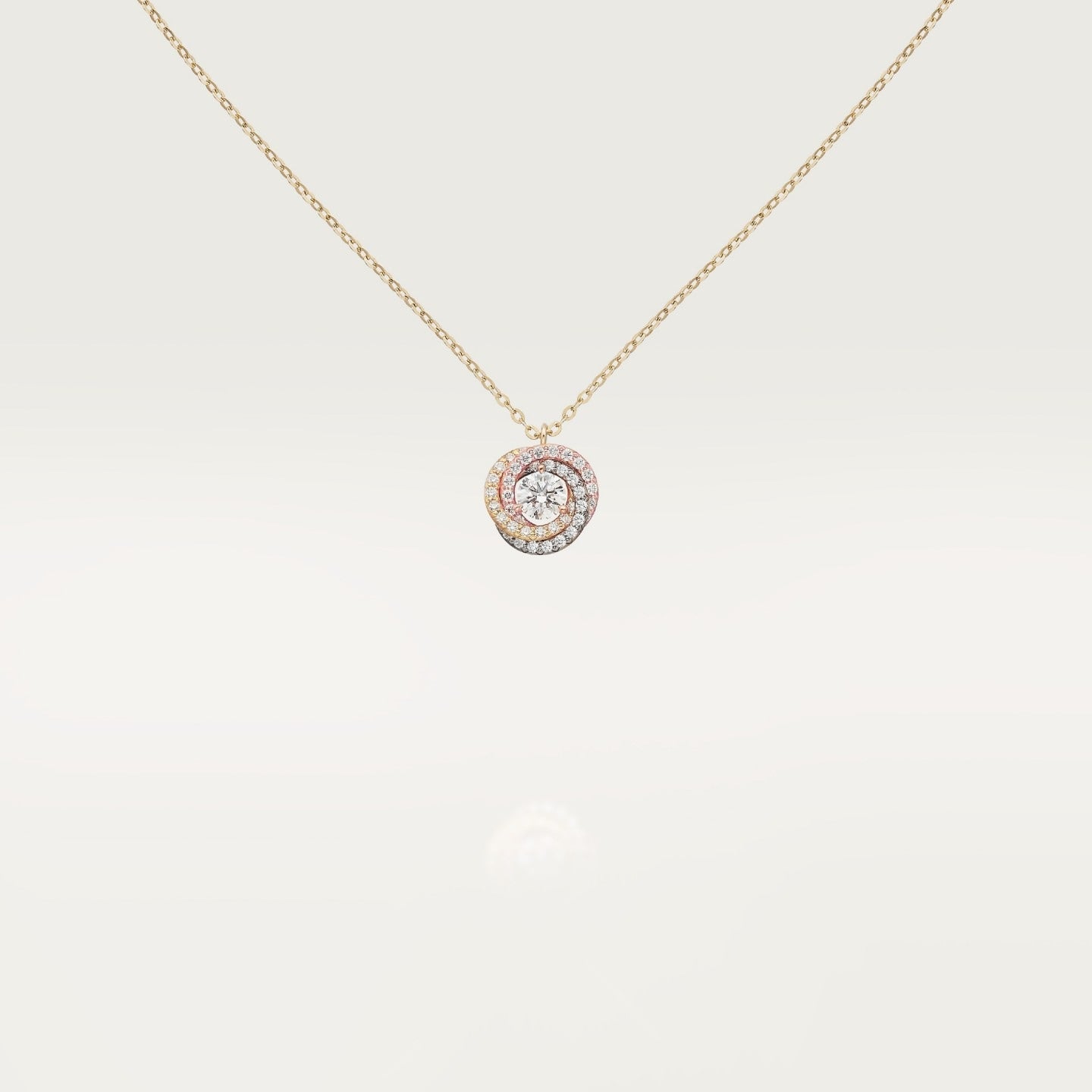 Pendentif Trinity, diamant taille brillant, pavé