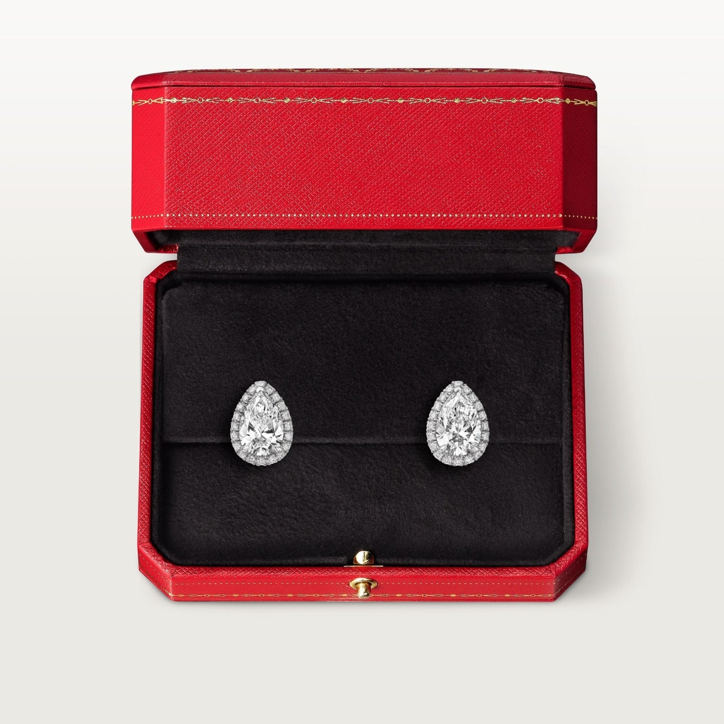 Puces d'oreilles Cartier Destinée, 2 diamants taille poire, pavées