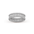 Bague Perlée diamants, 1 rang