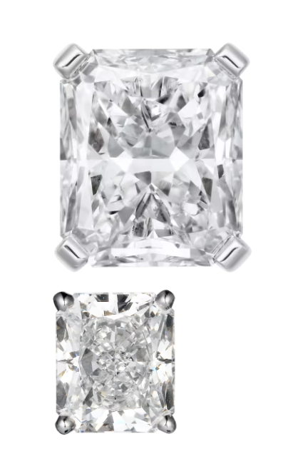 Puces d'oreilles 1895, 2 diamants taille radiant