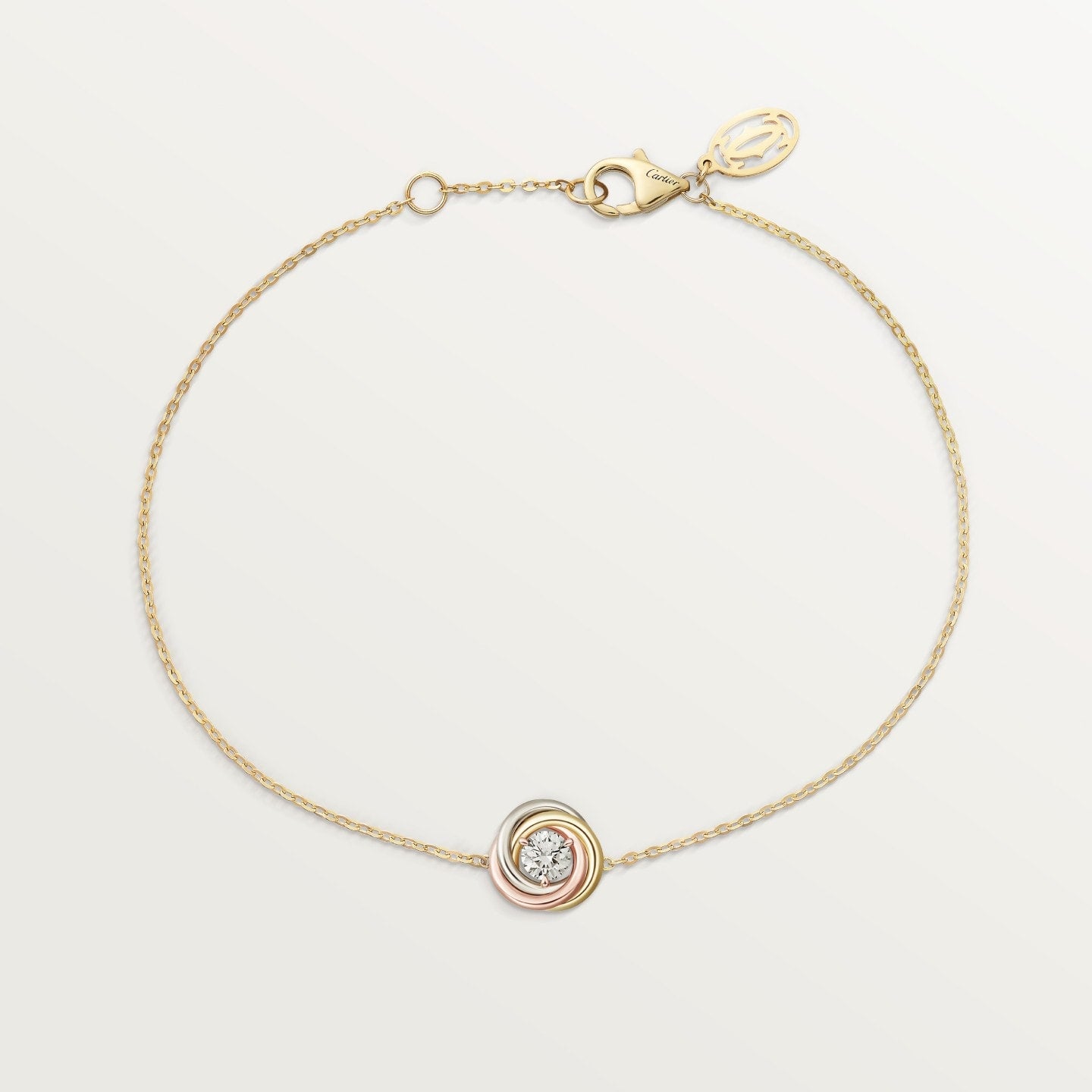 Bracelet Trinity, sur chaîne, diamant taille brillant