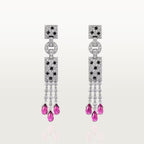Boucles d'oreilles Panthère de Cartier, rubellite, pavées