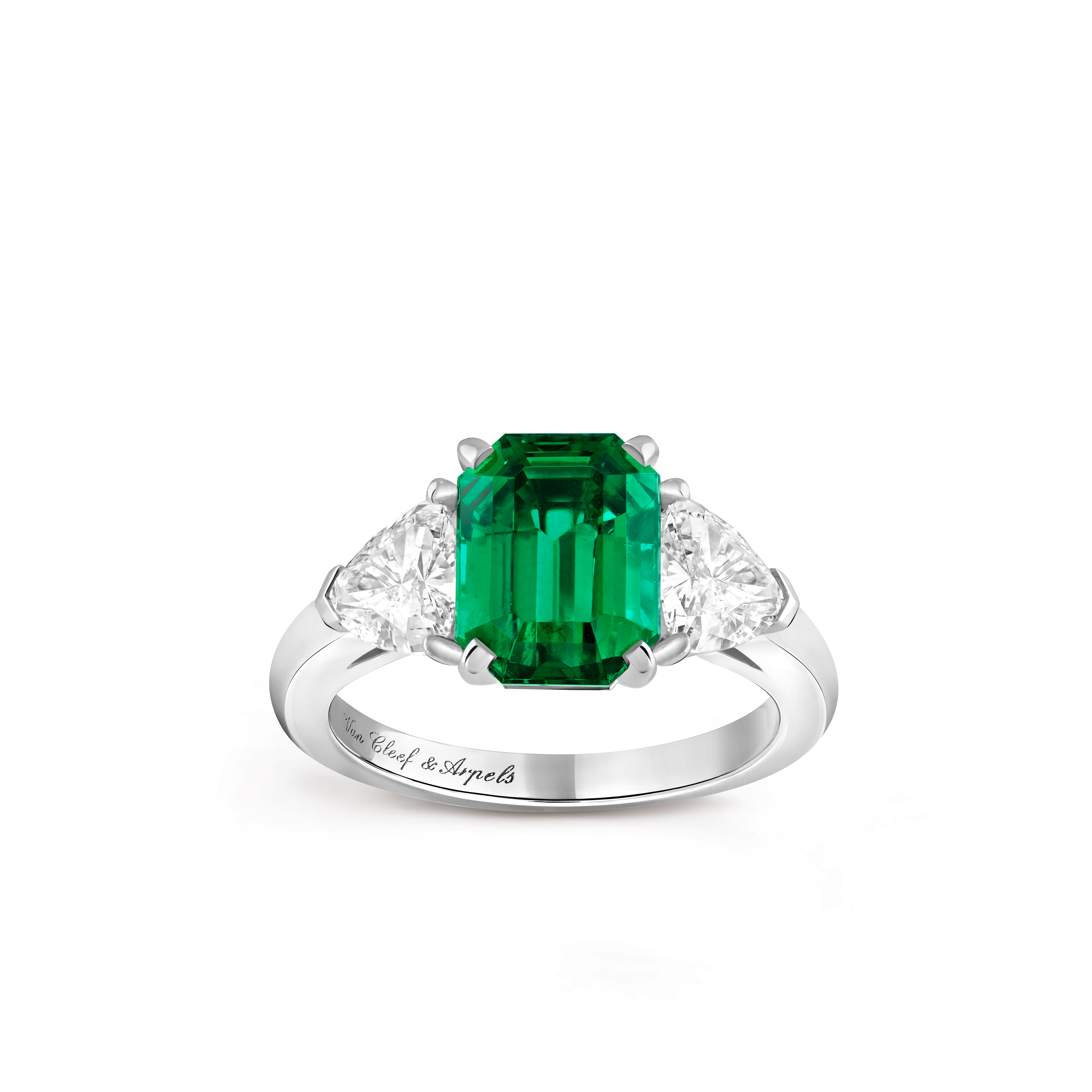 Solitaire Motifs Triangles Emeraude 2,87 cts