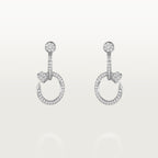 Boucles d'oreilles Juste un Clou, double, semi-pavées
