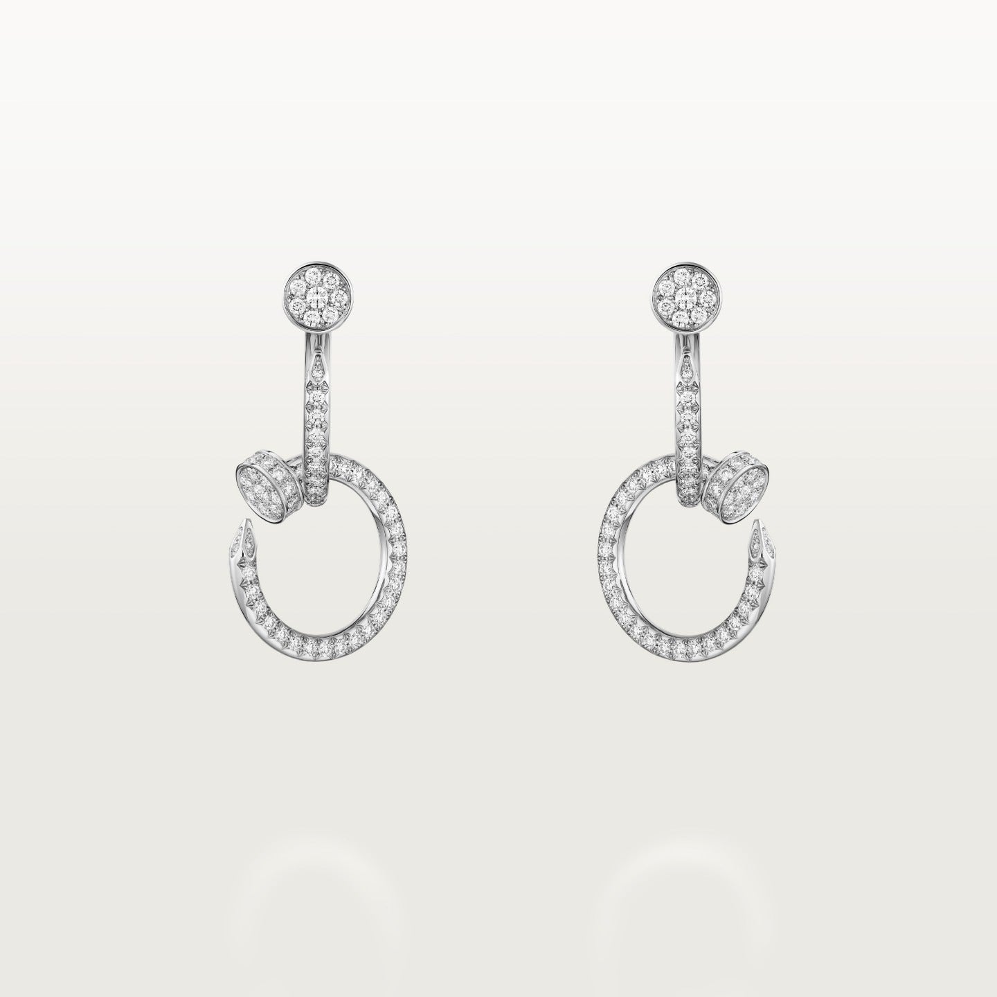 Boucles d'oreilles Juste un Clou, double, semi-pavées