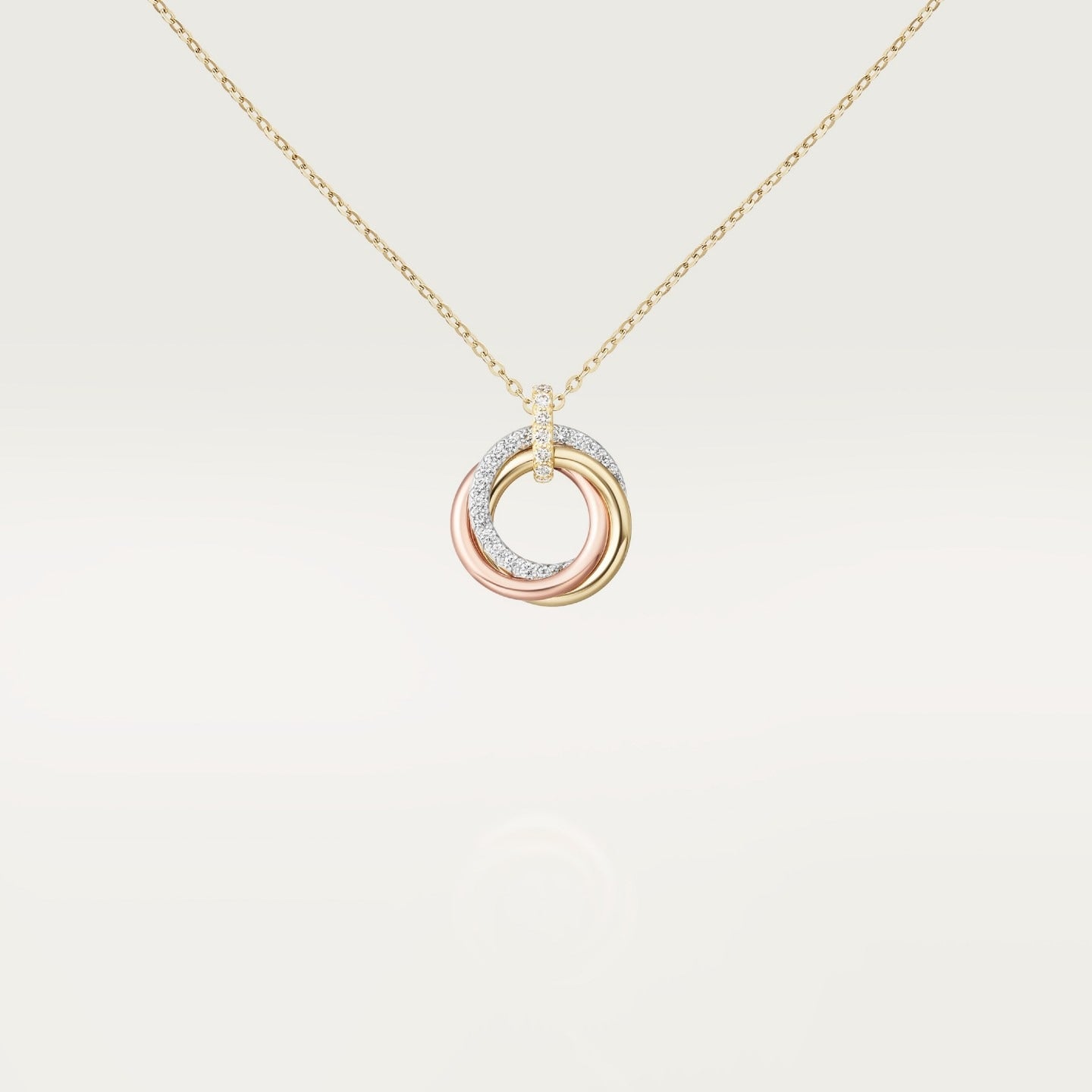 Pendentif Trinity, petit modèle, semi-pavé