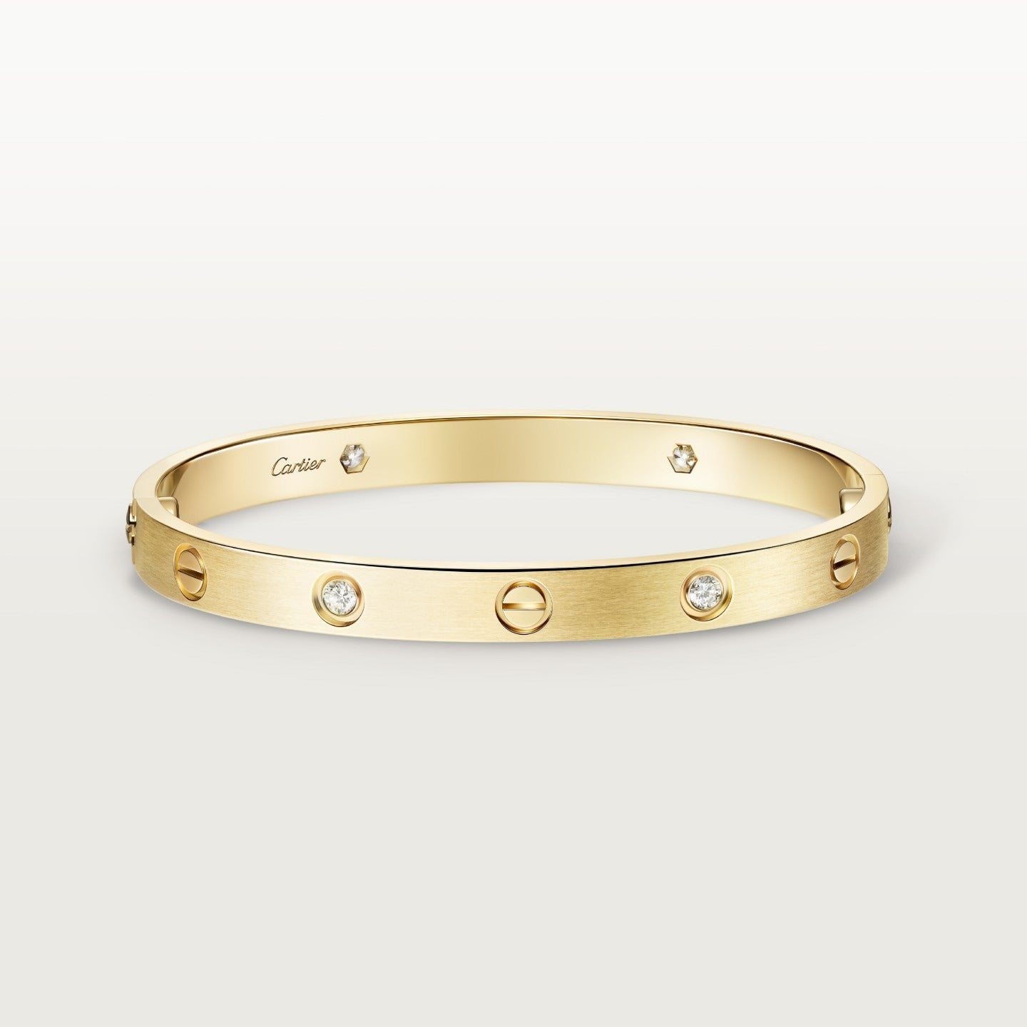 Bracelet LOVE, modèle classique, finition brossée, 4 diamants