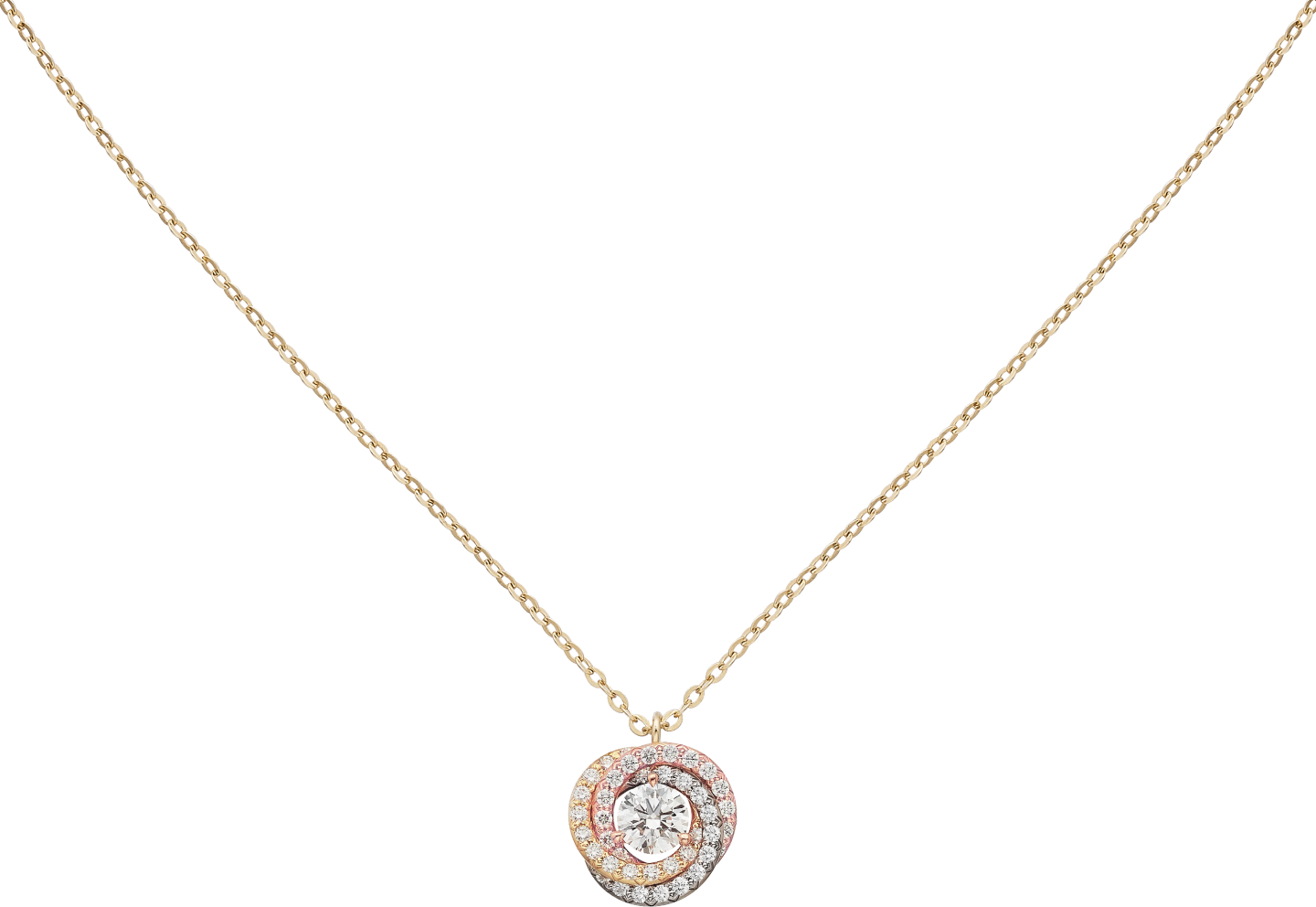 Pendentif Trinity, diamant taille brillant, pavé