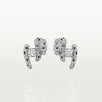 Bijoux d'oreilles Panthère de Cartier, diamant taille coussin, pavés
