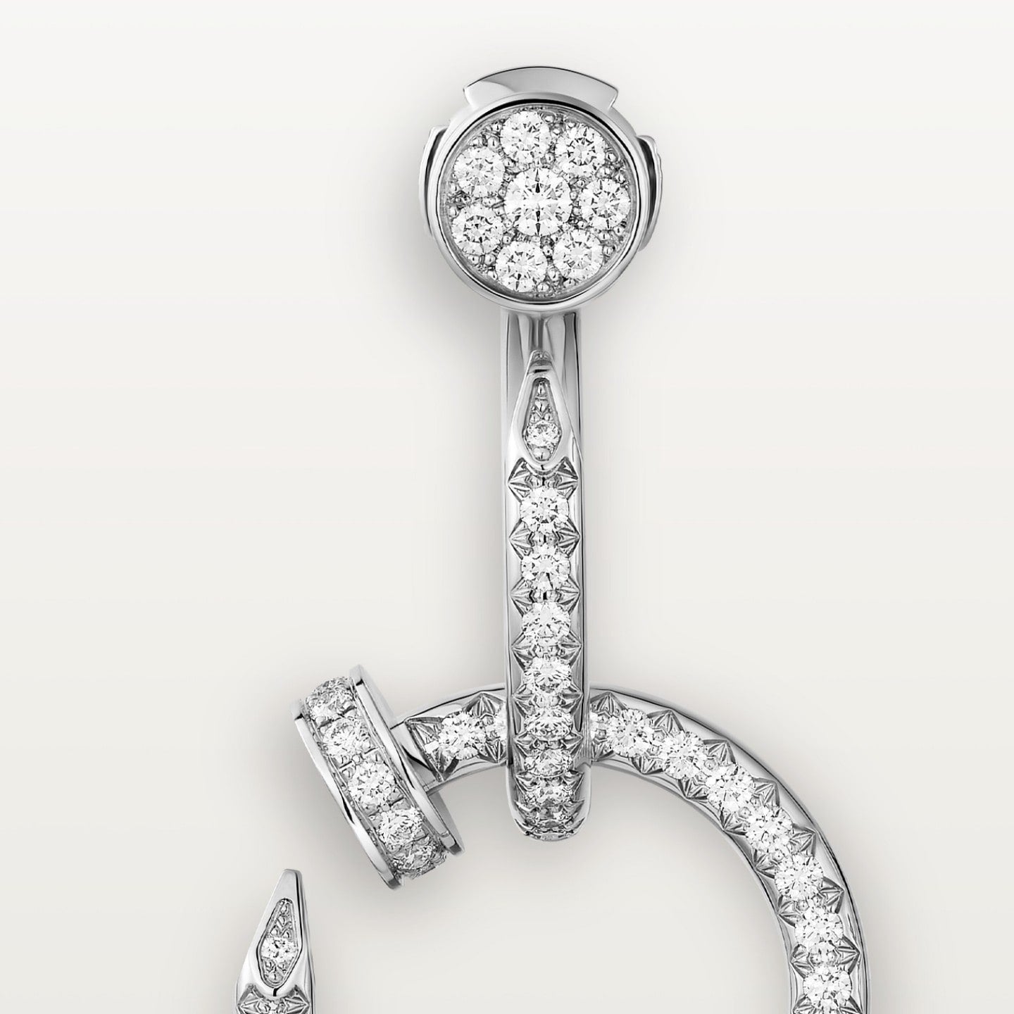 Boucles d'oreilles Juste un Clou, double, semi-pavées