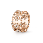 Bague Perlée trèfles, petit modèle