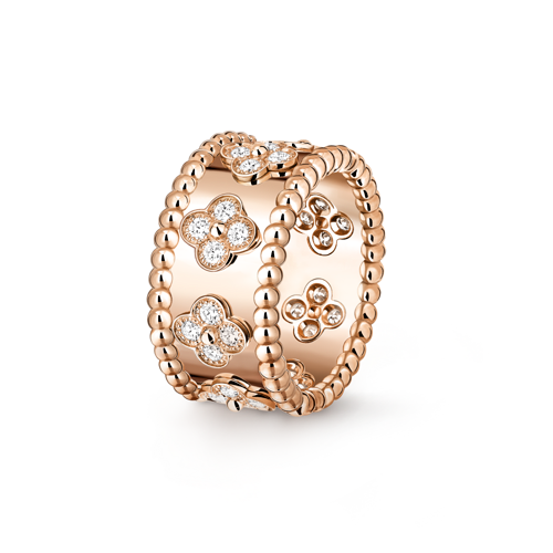 Bague Perlée trèfles, petit modèle