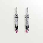 Boucles d'oreilles Panthère de Cartier, rubis, pavées