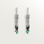 Boucles d'oreilles Panthère de Cartier, émeraude, pavées