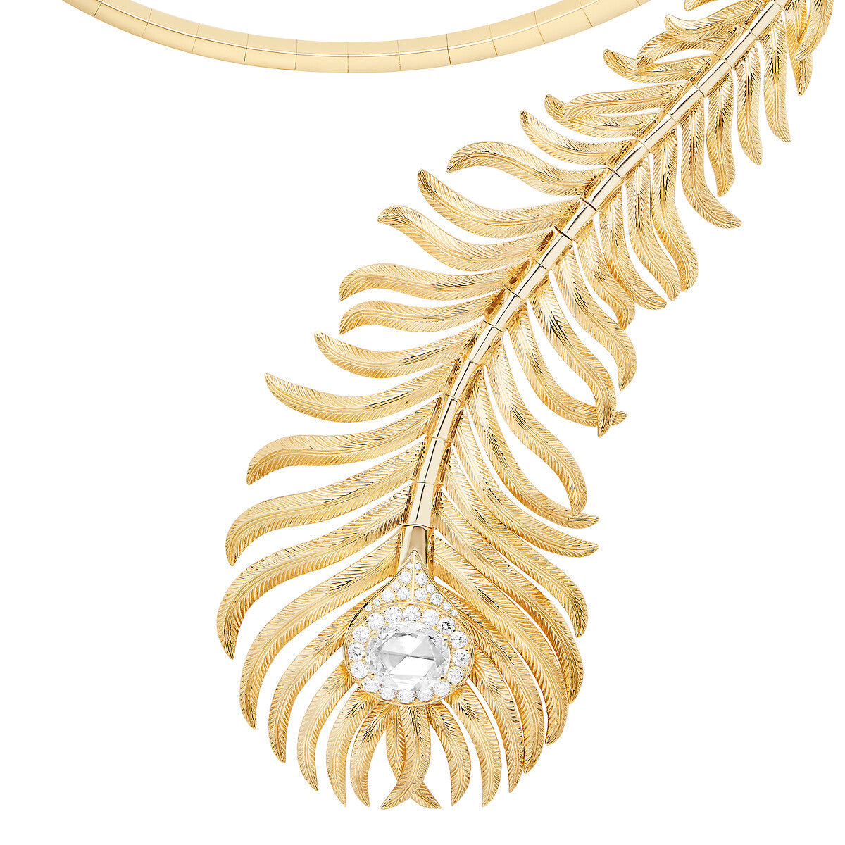 Collier plume de paon