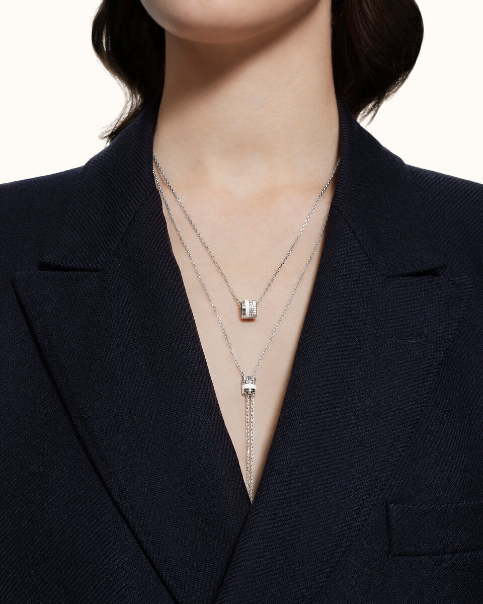 Collier cravate quatre double white edition, petit modèle